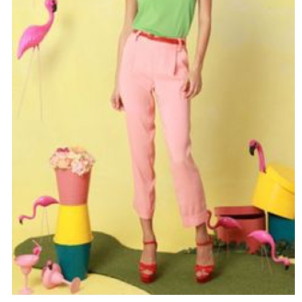 EVELYN & ARTHUR Flat Front Silk Pants